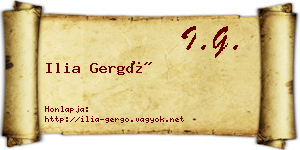 Ilia Gergő névjegykártya